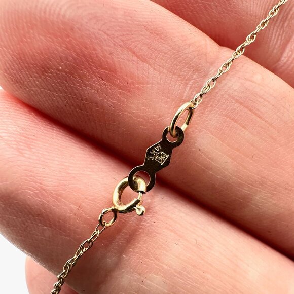 Womens Necklace 14K Yellow Gold Teardrop Cubic Zirconia Pendant - Picture 4 of 4